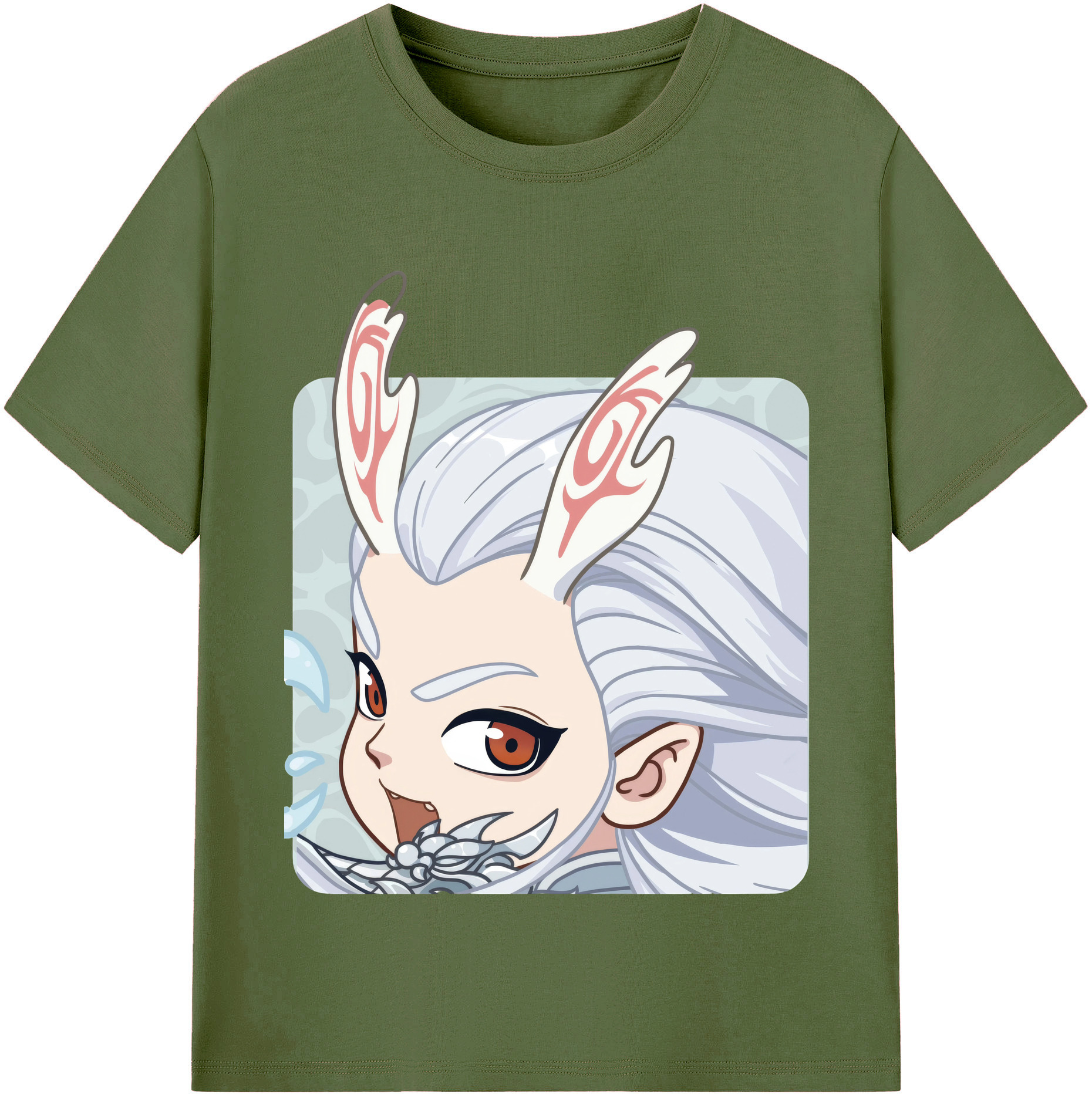 （画像用） Ne Zha 2 ナタ 魔童の大暴れ 綿100％半袖Tシャツ（フロントプリント）